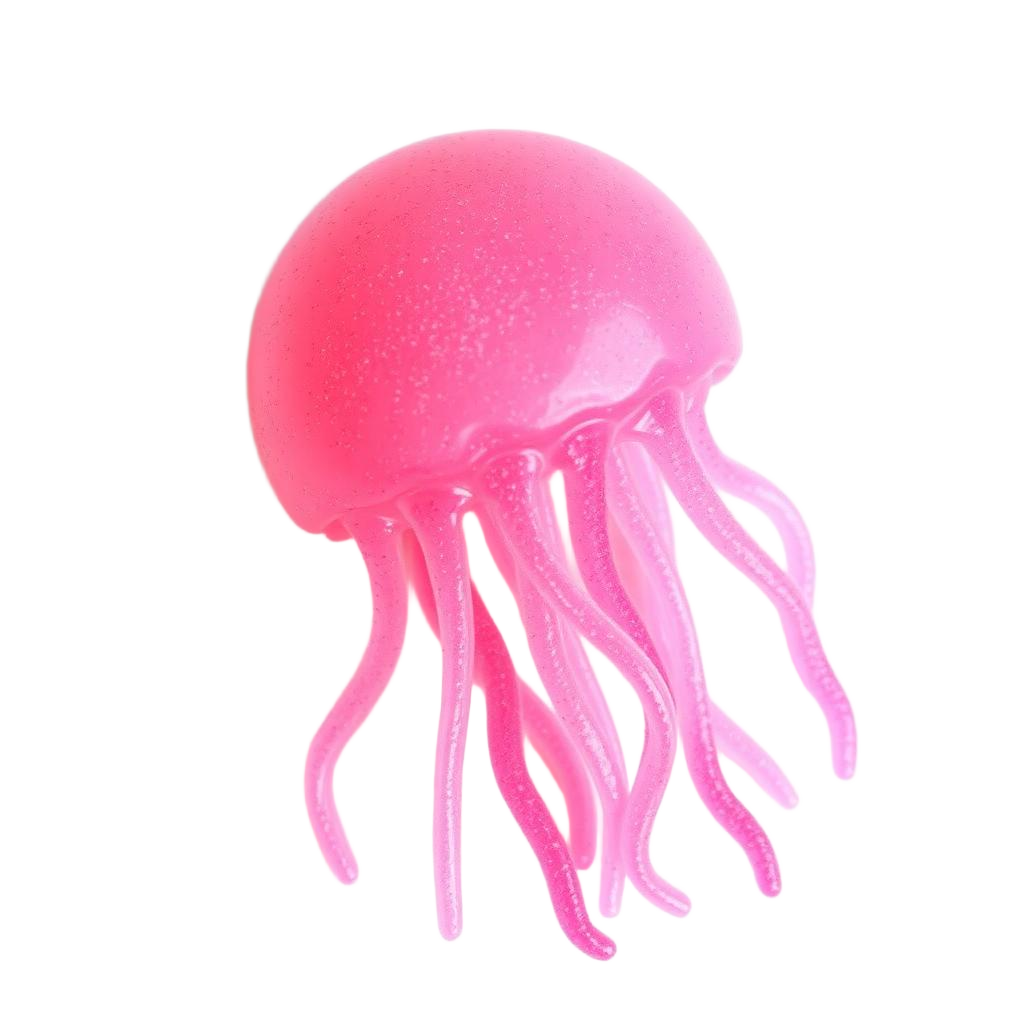 Floating pink jellyfish squishy